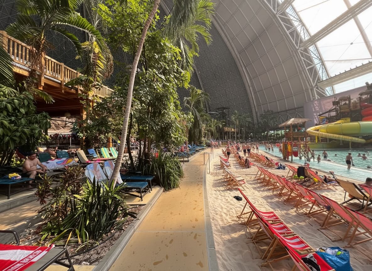 Tropical Island Berlin wnętrze pod kopułą